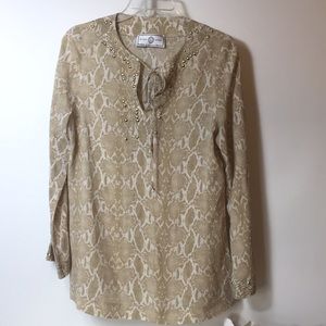 St John cream animal print top